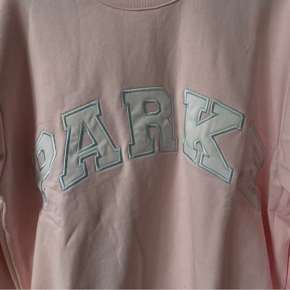 Parke Light Pink Mock Neck Sweatshirt with PARKE Lettering - Picture 3 of 7